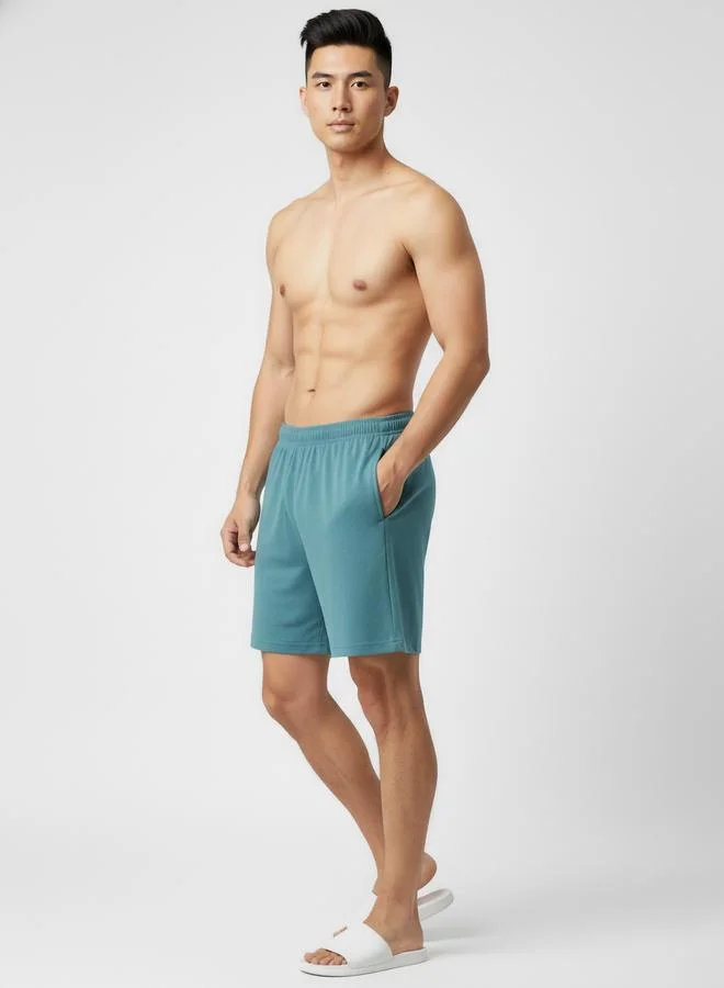 Clans&Hans Men Green Lounge Shorts